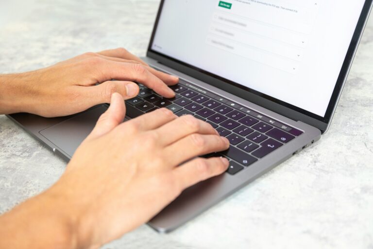 Person typing prompt