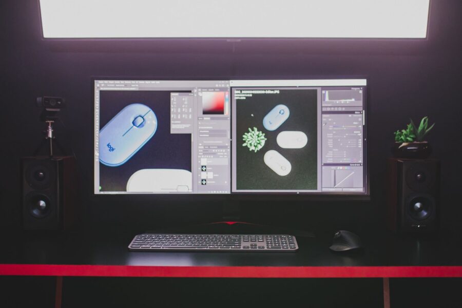 Gaming desk setup
