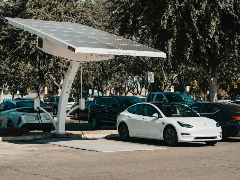 Electric car parked
