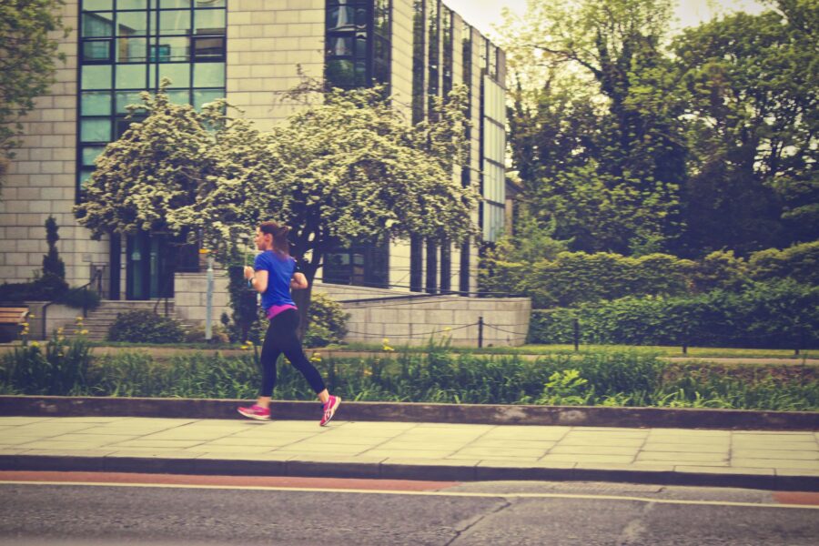 Woman jogging evening