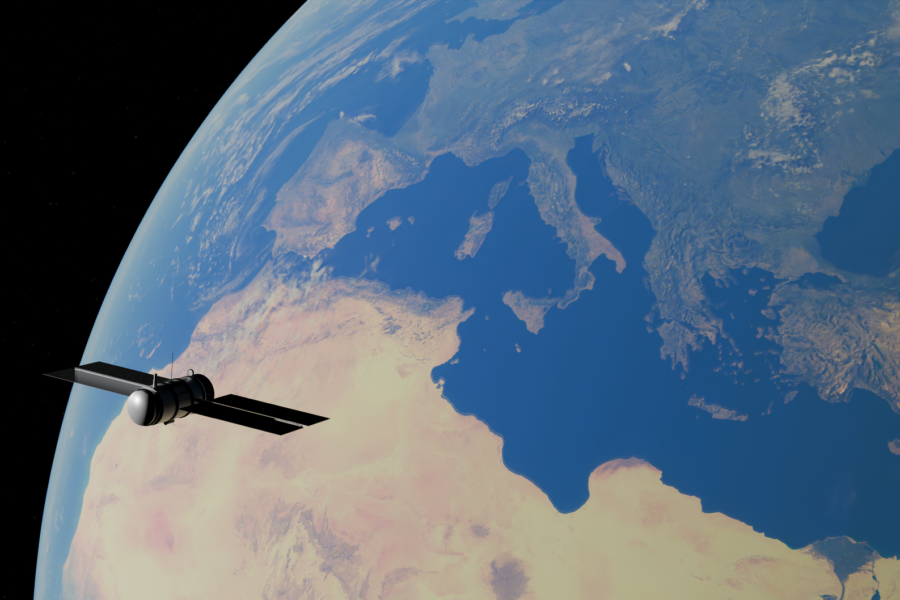Radar satellite earth