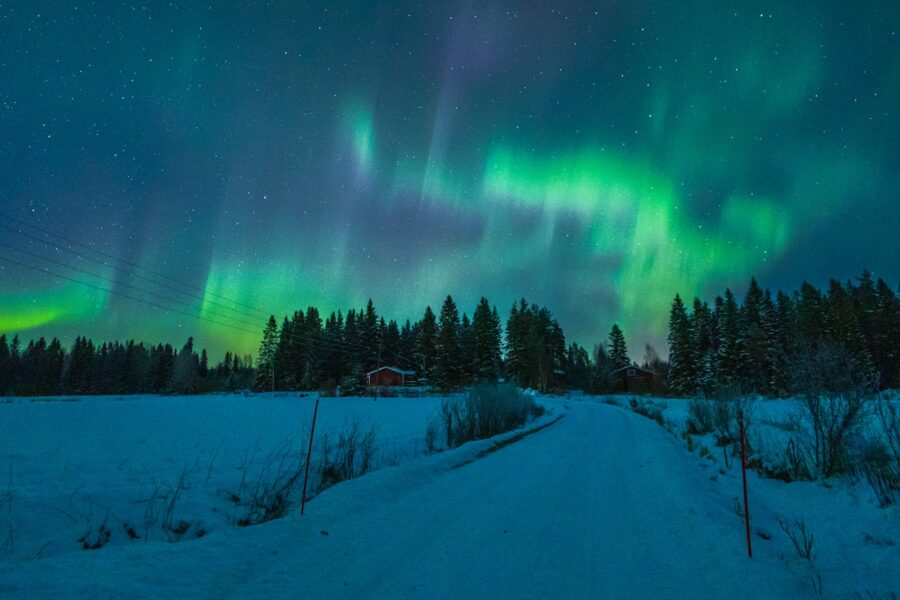 Aurora borealis night