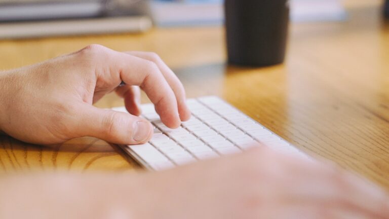Typing website address