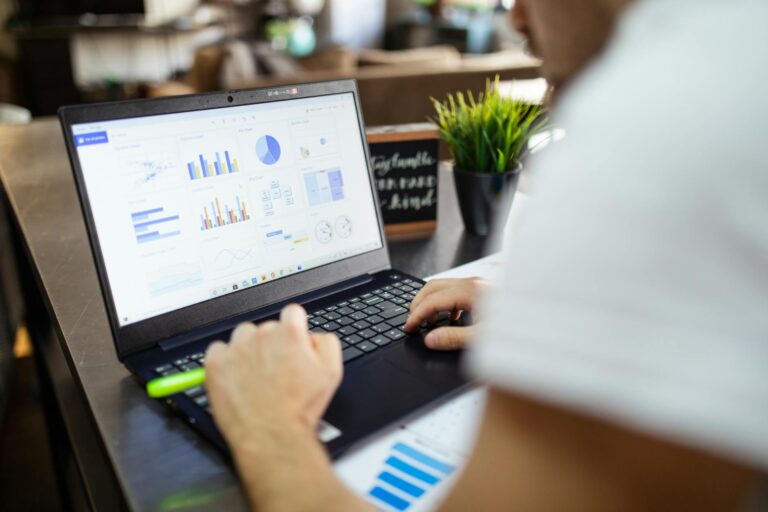 Person using spreadsheet