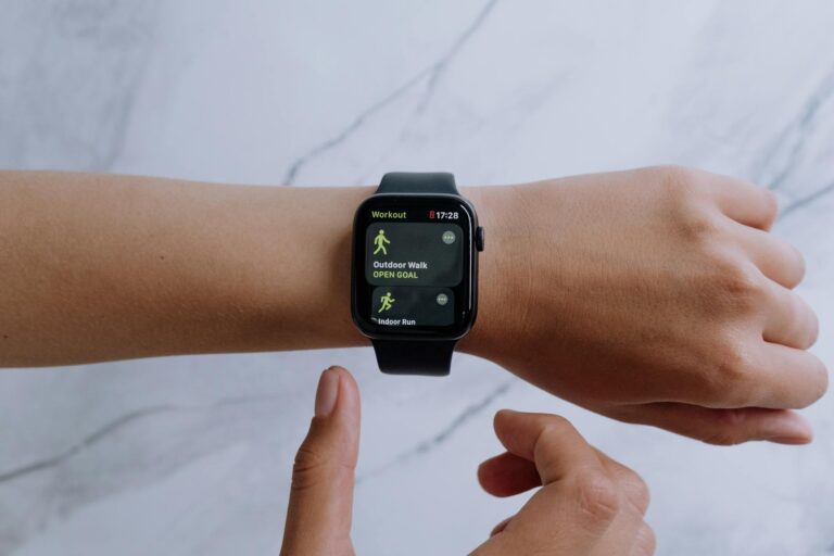 Running smartwatch closeup