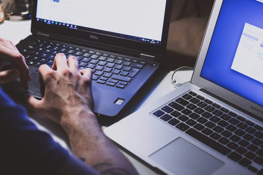 Person downloading file