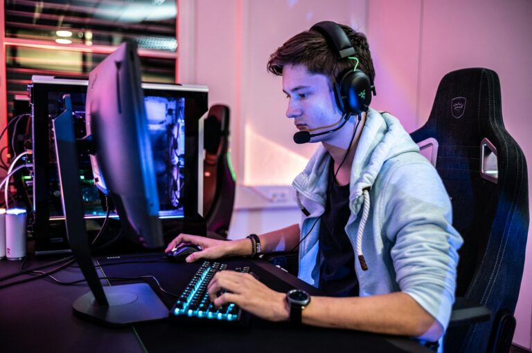 Player using gaming
