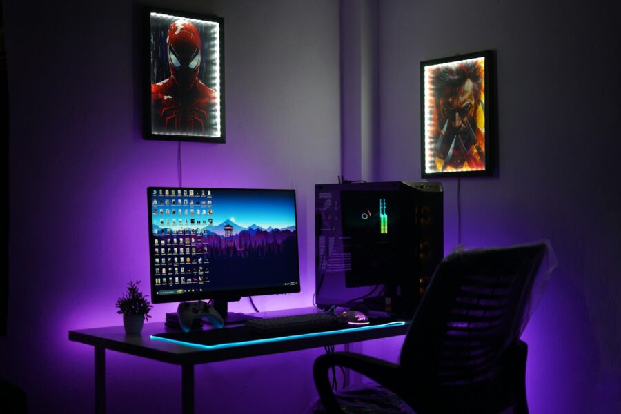 Gaming monitor desk