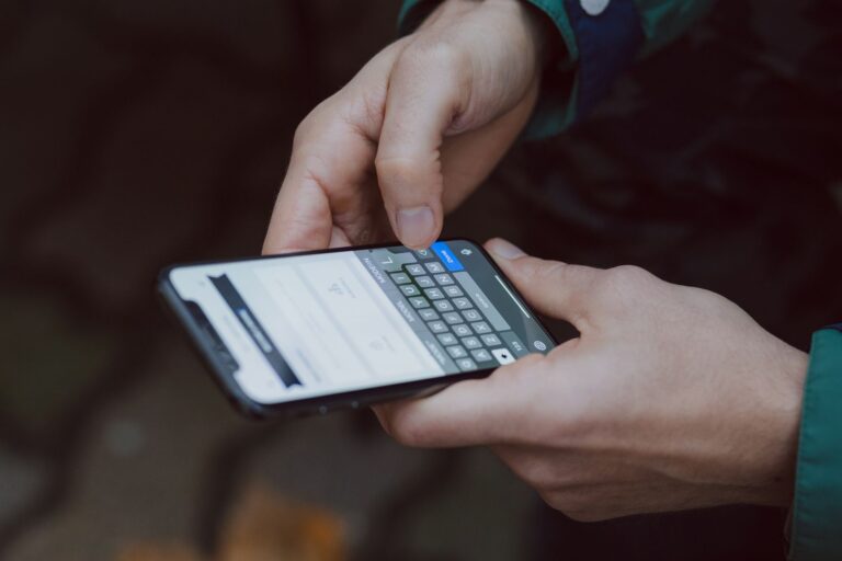 Person checking phone