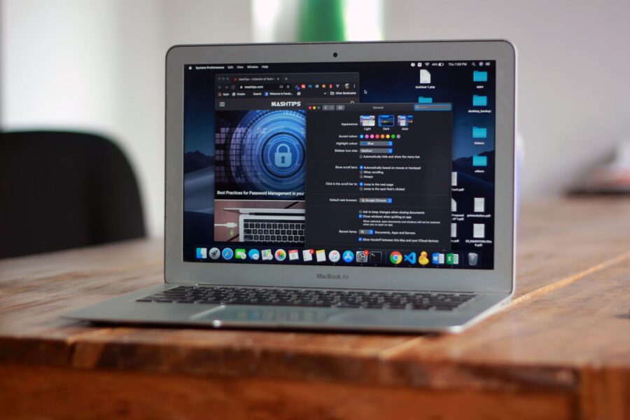 Laptop screen browser