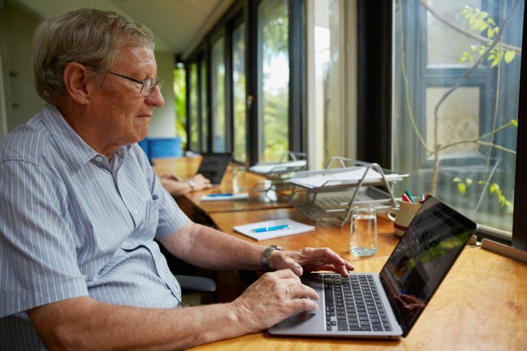 Older adult using