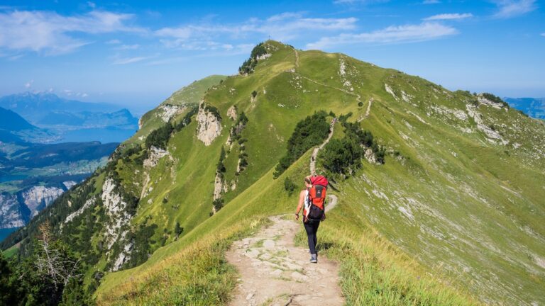 Hiker checking gps