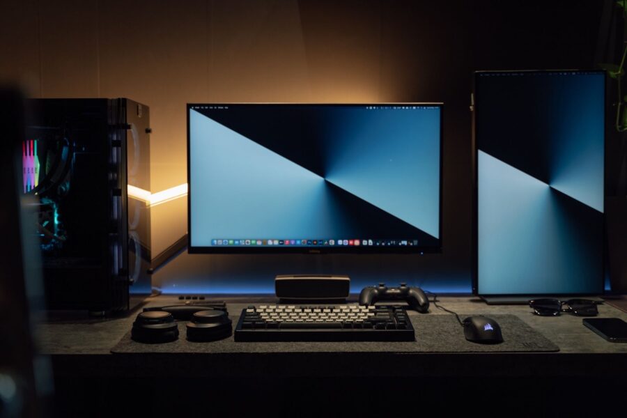 Gaming monitor desk