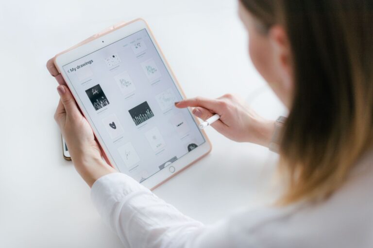Woman using tablet