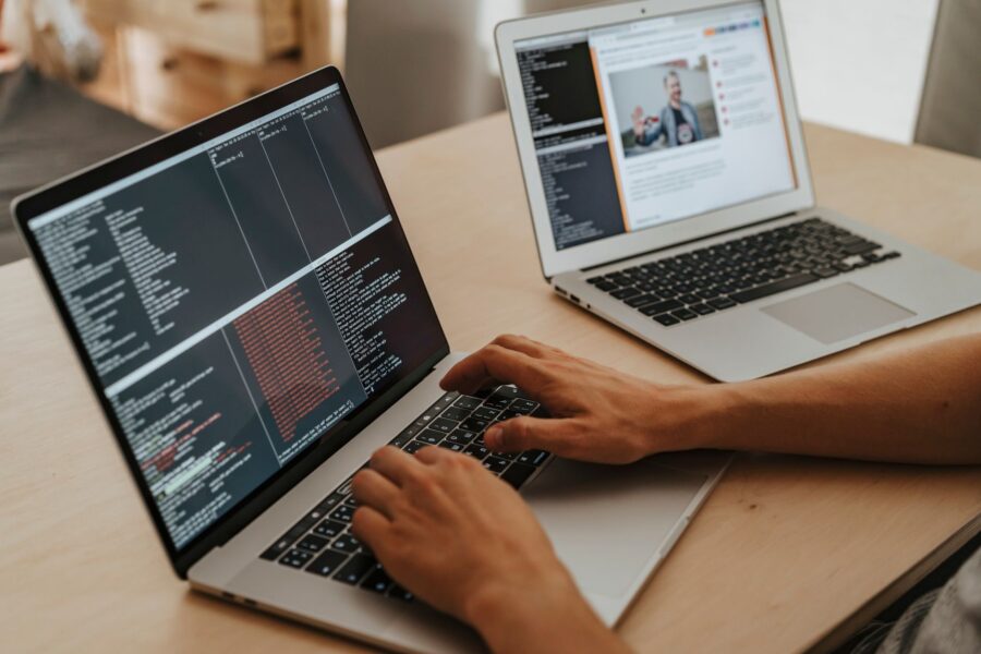Person learning programming