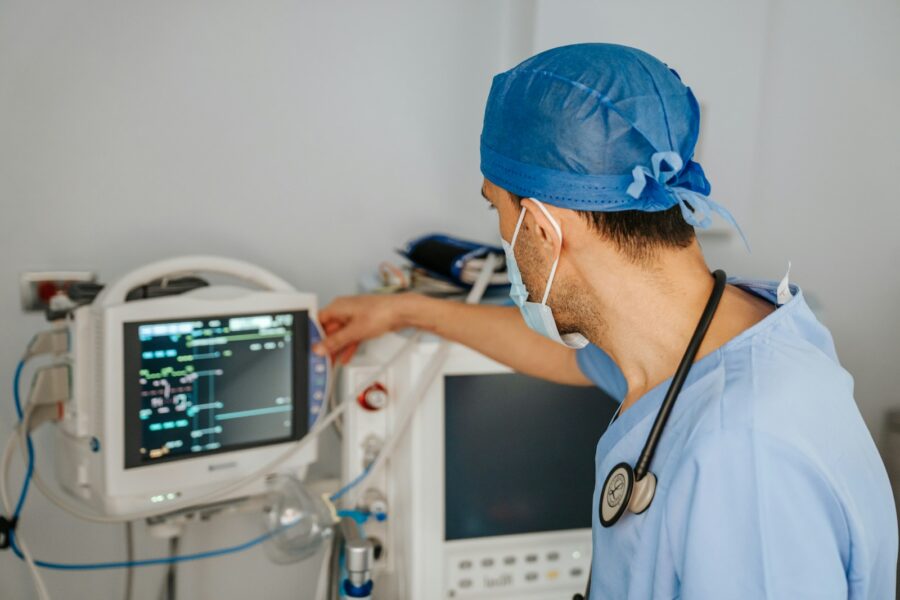 Doctor reviewing medical