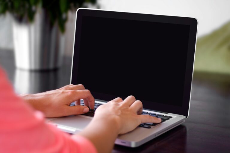 Person typing email