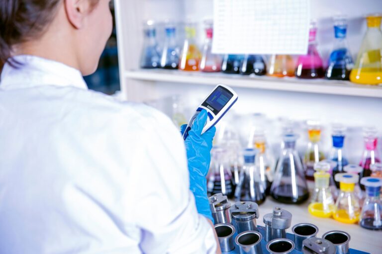 Scientist holding lab