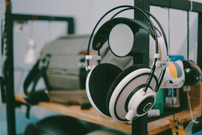 Headphones closeup ear