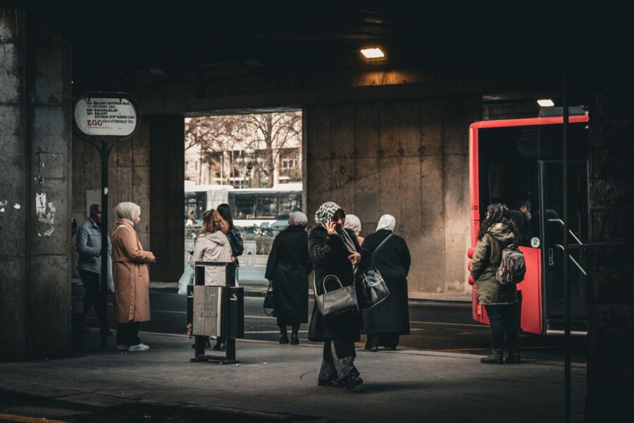 City bus stop