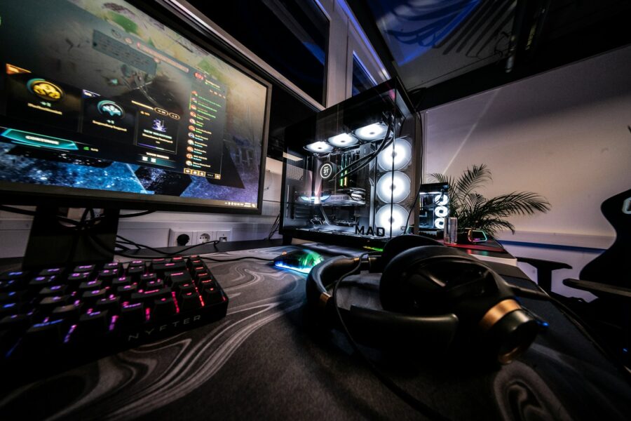 Gaming mouse close-up