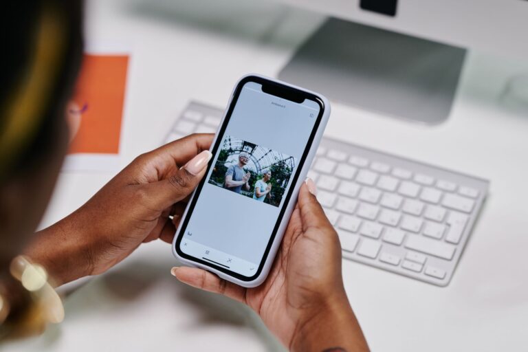Person managing photos