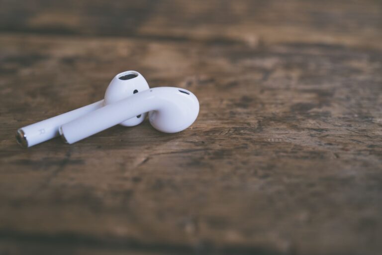 Earbuds ear closeup