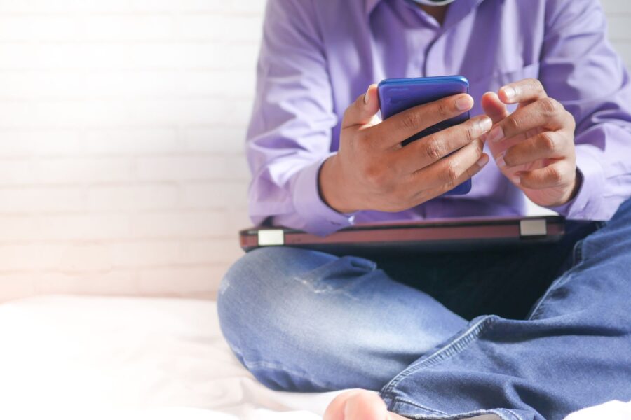 Person using smartphone