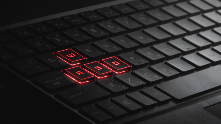 Gaming laptop keyboard