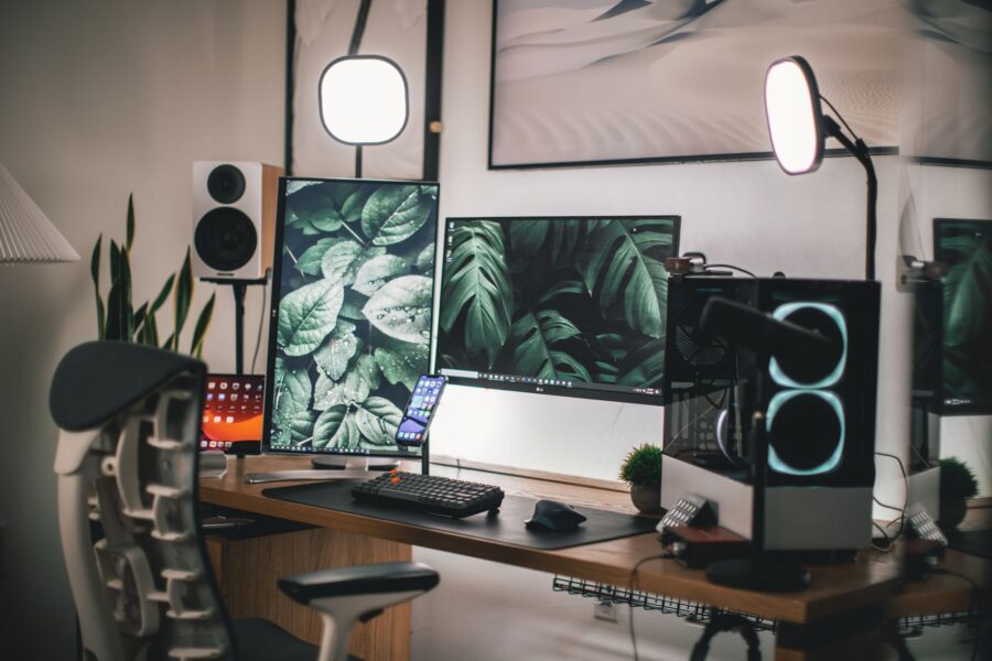 Gaming desk setup