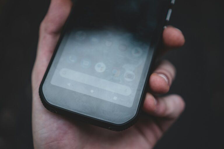 Smartphone hand bright