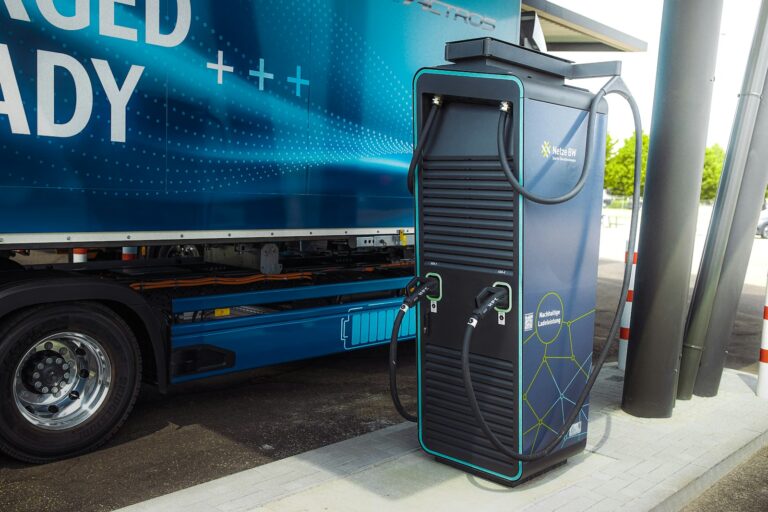 Electric vehicles parked