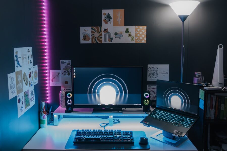 Gaming setup desk