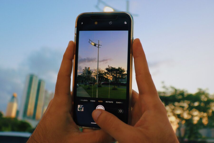 Smartphone taking city